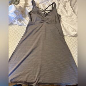 Prana Gray Striped Sundress